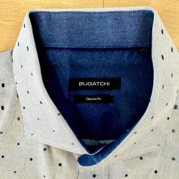 Bugatchi Men's Classic Fit Button Down Dress Shirt - Picture 2 of 6